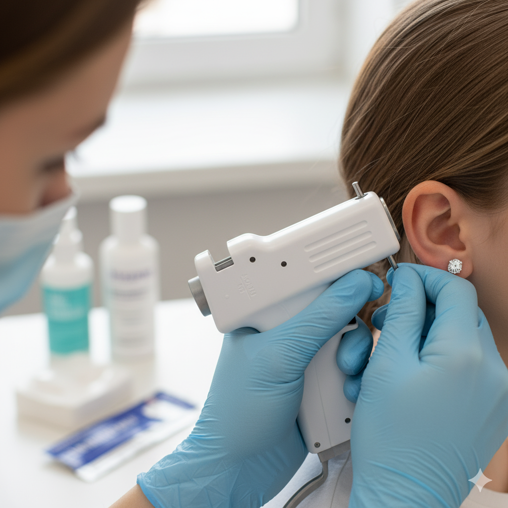 Colocación de pendientes